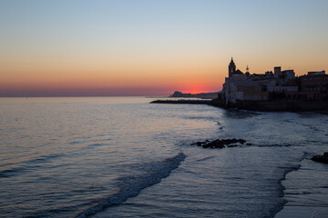Obraz premium Sunset in a Mediterranean city