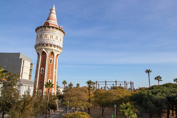 Fototapeta na wymiar Water tower in the city of Barcelona