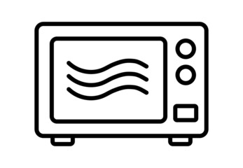 Microwave oven line art icon - obrazy, fototapety, plakaty