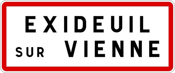Panneau entrée ville agglomération Exideuil-sur-Vienne / Town entrance sign Exideuil-sur-Vienne