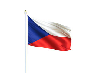 Czechia national flag waving in isolated white background. Czech Republic flag. 3D illustration
