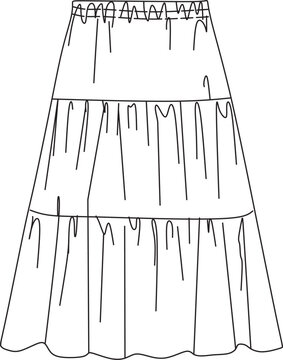 Long Skirt Frill Design 