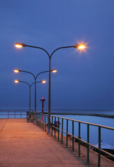 Pier at Gdansk Bay in Jastarnia. Hel Peninsula. Poland