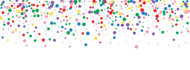 Bright Dot Background White Vector. Polka Holiday Frame. Rainbow Transparent. Colorful Confetti Isolated. Geometric Falling Design.