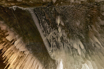 View inside of ice grotto