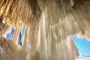 View inside of ice grotto