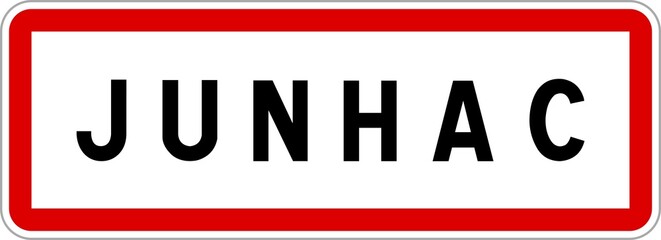 Panneau entrée ville agglomération Junhac / Town entrance sign Junhac