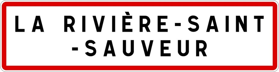 Panneau entrée ville agglomération La Rivière-Saint-Sauveur / Town entrance sign La Rivière-Saint-Sauveur