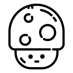 Mushroom Cartoon Character Flat Icon Isolated On White Background