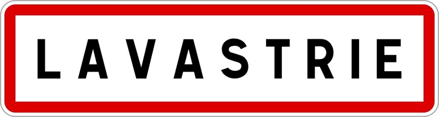 Panneau entrée ville agglomération Lavastrie / Town entrance sign Lavastrie