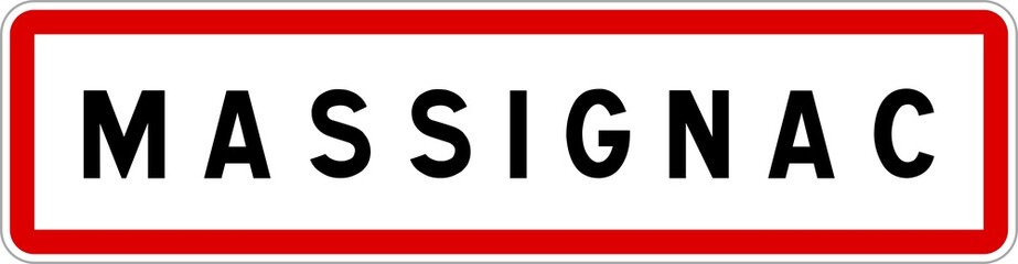 Panneau entrée ville agglomération Massignac / Town entrance sign Massignac