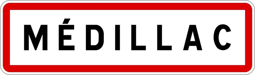 Panneau entrée ville agglomération Médillac / Town entrance sign Médillac