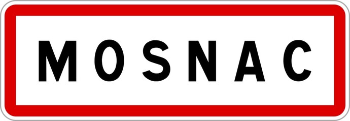 Panneau entrée ville agglomération Mosnac / Town entrance sign Mosnac