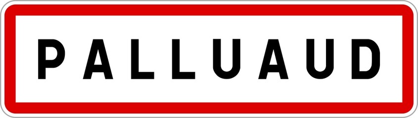 Panneau entrée ville agglomération Palluaud / Town entrance sign Palluaud