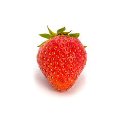 Photo of red strawberry isolated on white background