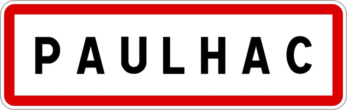 Panneau entrée ville agglomération Paulhac / Town entrance sign Paulhac