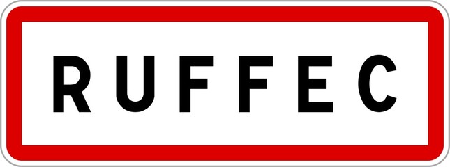 Panneau entrée ville agglomération Ruffec / Town entrance sign Ruffec