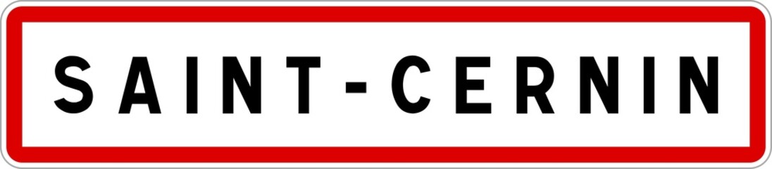 Panneau entrée ville agglomération Saint-Cernin / Town entrance sign Saint-Cernin