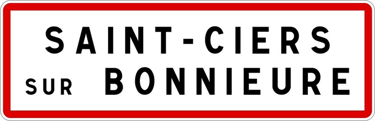 Panneau entrée ville agglomération Saint-Ciers-sur-Bonnieure / Town entrance sign Saint-Ciers-sur-Bonnieure
