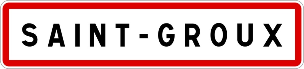 Panneau entrée ville agglomération Saint-Groux / Town entrance sign Saint-Groux
