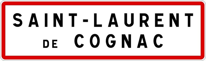 Panneau entrée ville agglomération Saint-Laurent-de-Cognac / Town entrance sign Saint-Laurent-de-Cognac