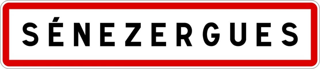 Panneau entrée ville agglomération Sénezergues / Town entrance sign Sénezergues