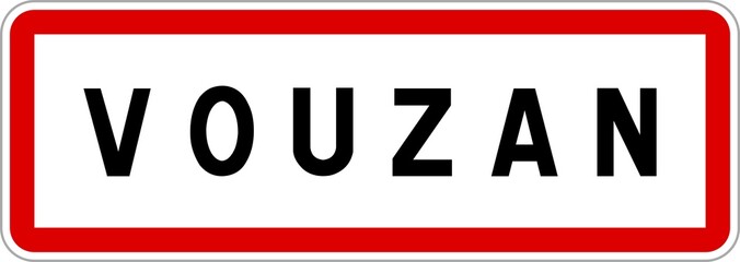 Panneau entrée ville agglomération Vouzan / Town entrance sign Vouzan