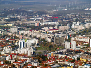 Fototapeta premium Aerial view of the city Brasov, Romania