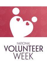 National Volunteer Week. Vector illustration. Holiday poster.