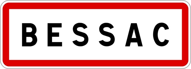 Panneau entrée ville agglomération Bessac / Town entrance sign Bessac