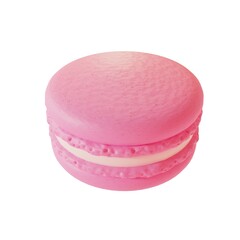 Pink Macaron picture. 3d rendering.