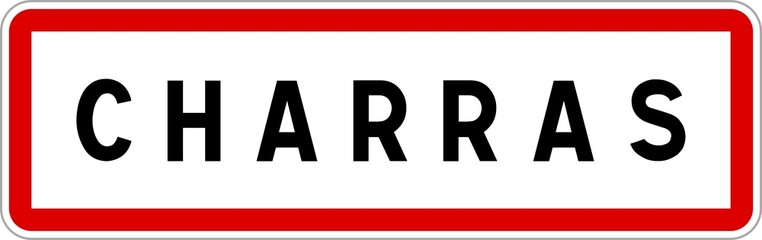 Panneau entrée ville agglomération Charras / Town entrance sign Charras