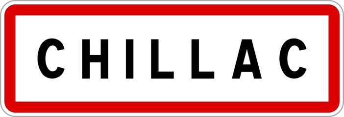 Panneau entrée ville agglomération Chillac / Town entrance sign Chillac