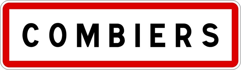 Panneau entrée ville agglomération Combiers / Town entrance sign Combiers