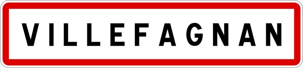 Panneau entrée ville agglomération Villefagnan / Town entrance sign Villefagnan