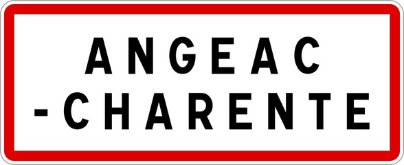 Panneau entrée ville agglomération Angeac-Charente / Town entrance sign Angeac-Charente