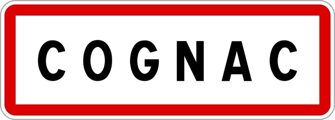 Panneau entrée ville agglomération Cognac / Town entrance sign Cognac