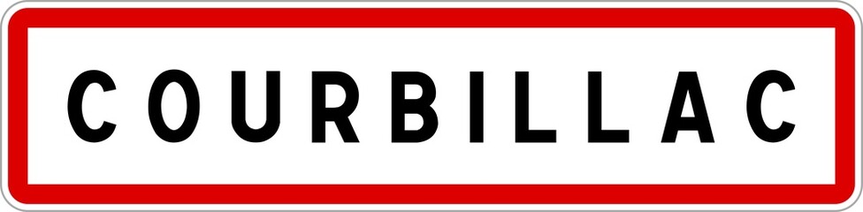 Panneau entrée ville agglomération Courbillac / Town entrance sign Courbillac