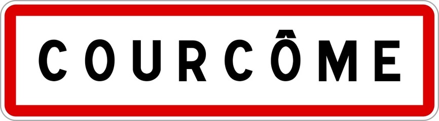 Panneau entrée ville agglomération Courcôme / Town entrance sign Courcôme