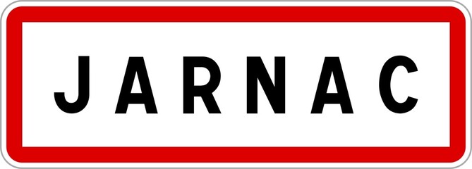 Panneau entrée ville agglomération Jarnac / Town entrance sign Jarnac