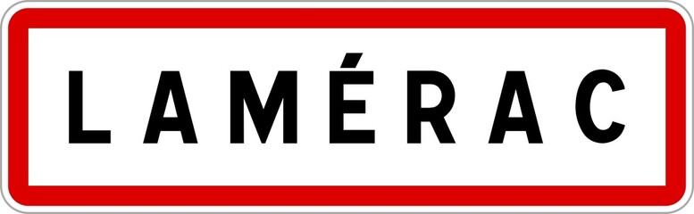 Panneau entrée ville agglomération Lamérac / Town entrance sign Lamérac