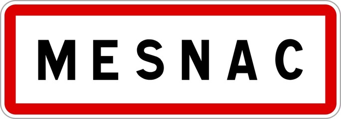 Panneau entrée ville agglomération Mesnac / Town entrance sign Mesnac