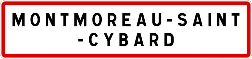 Panneau entrée ville agglomération Montmoreau-Saint-Cybard / Town entrance sign Montmoreau-Saint-Cybard