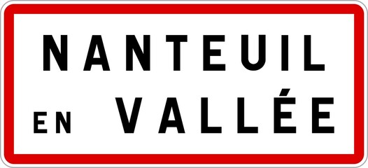 Panneau entrée ville agglomération Nanteuil-en-Vallée / Town entrance sign Nanteuil-en-Vallée