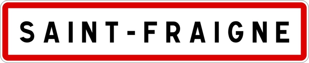 Panneau entrée ville agglomération Saint-Fraigne / Town entrance sign Saint-Fraigne
