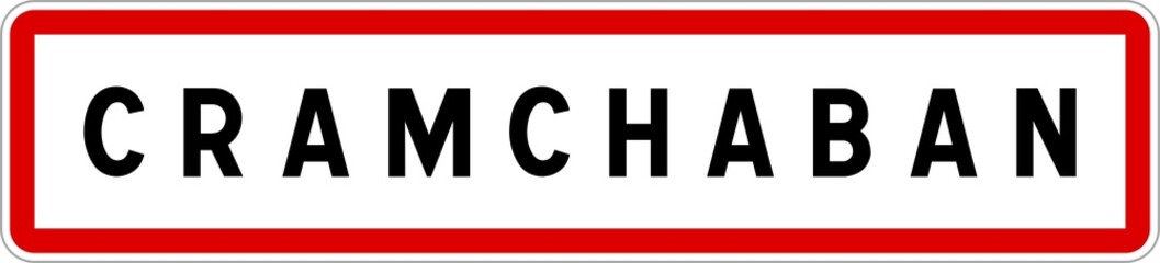 Panneau entrée ville agglomération Cramchaban / Town entrance sign Cramchaban