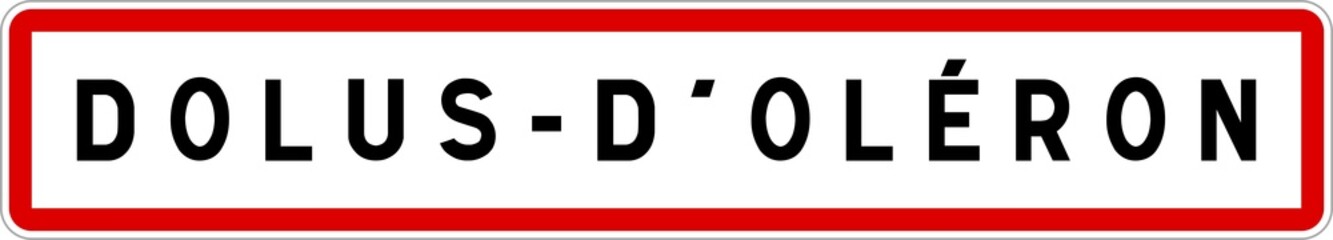 Panneau entrée ville agglomération Dolus-d'Oléron / Town entrance sign Dolus-d'Oléron