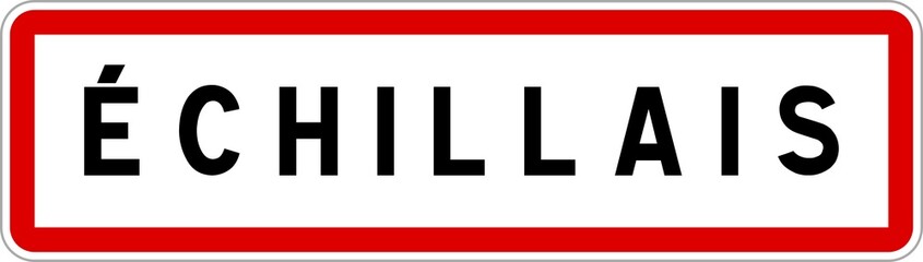 Panneau entrée ville agglomération Échillais / Town entrance sign Échillais