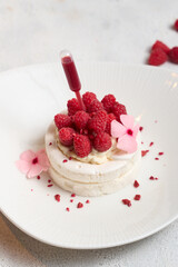 Raspberry dessert, cheesecake, trifle