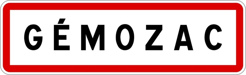 Panneau entrée ville agglomération Gémozac / Town entrance sign Gémozac